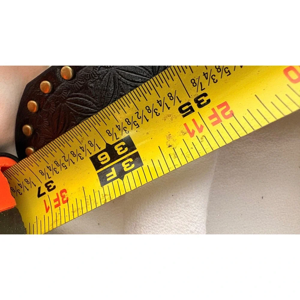 Western Black Leather Belt with Gold Longhorn Buckle